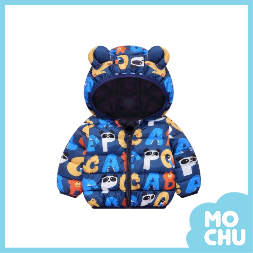 熊貓字母連帽羽絨外套