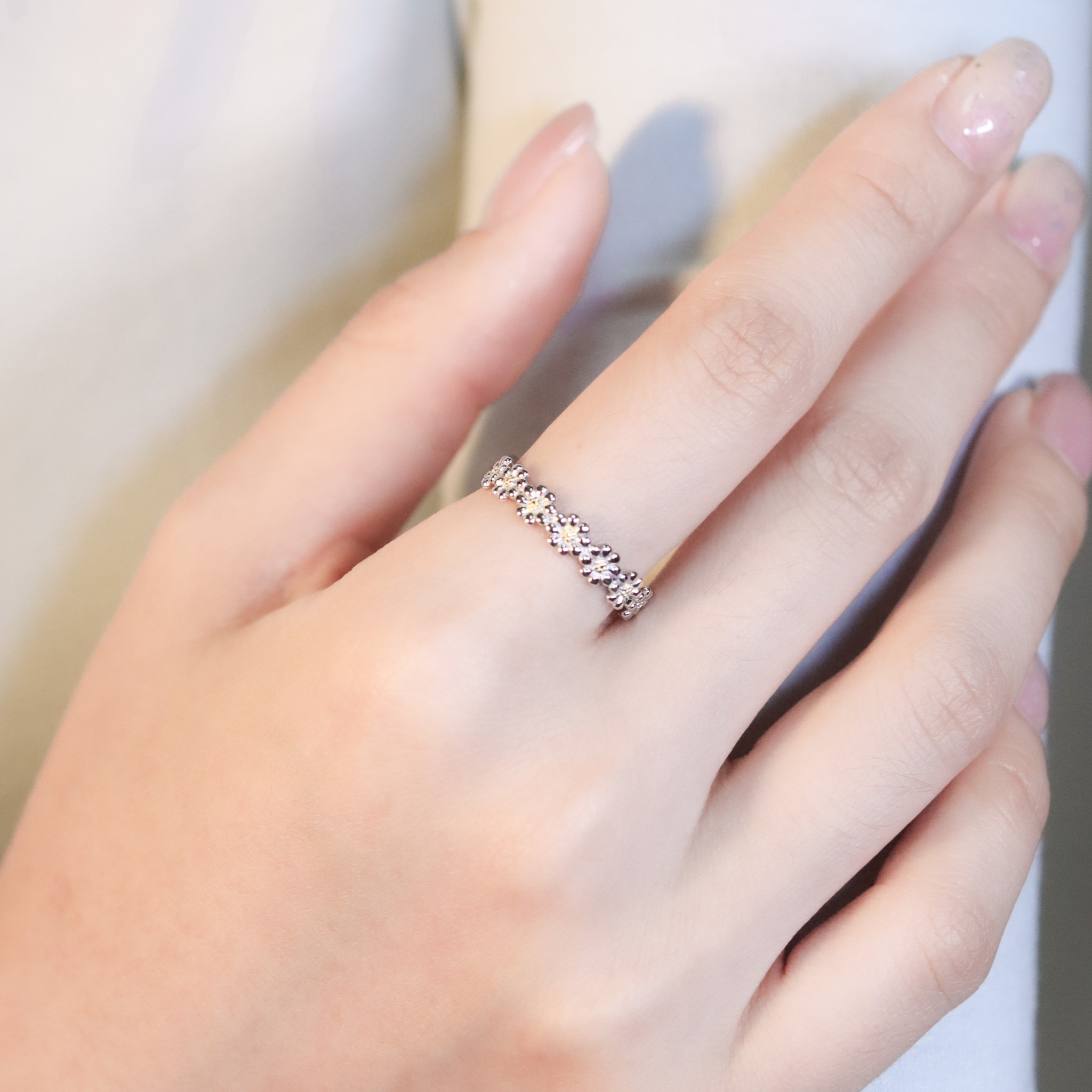 | 925純銀・白金 | 花野仙蹤戒指 | RI0972 |