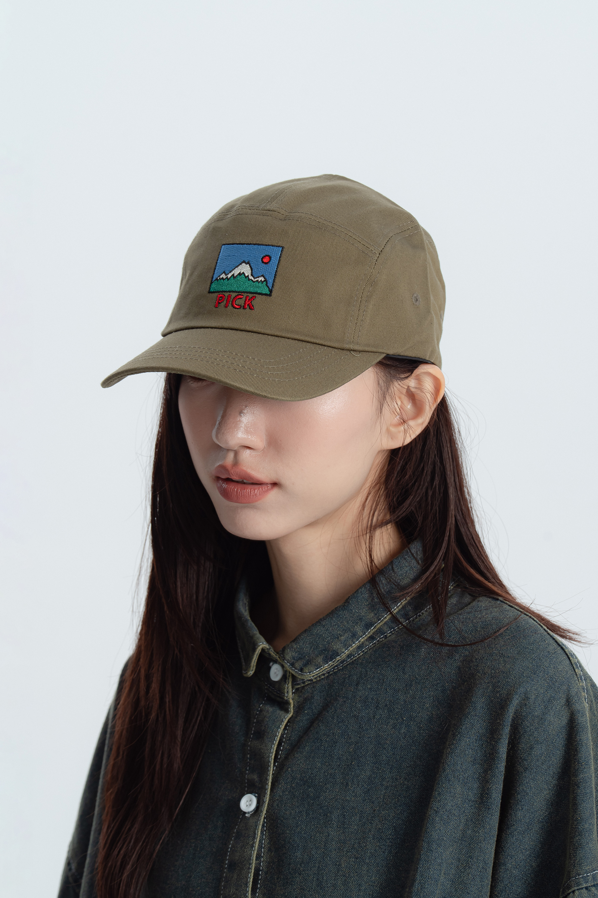 |韓國Korea|PICK刺繡山畫鴨舌帽 4色