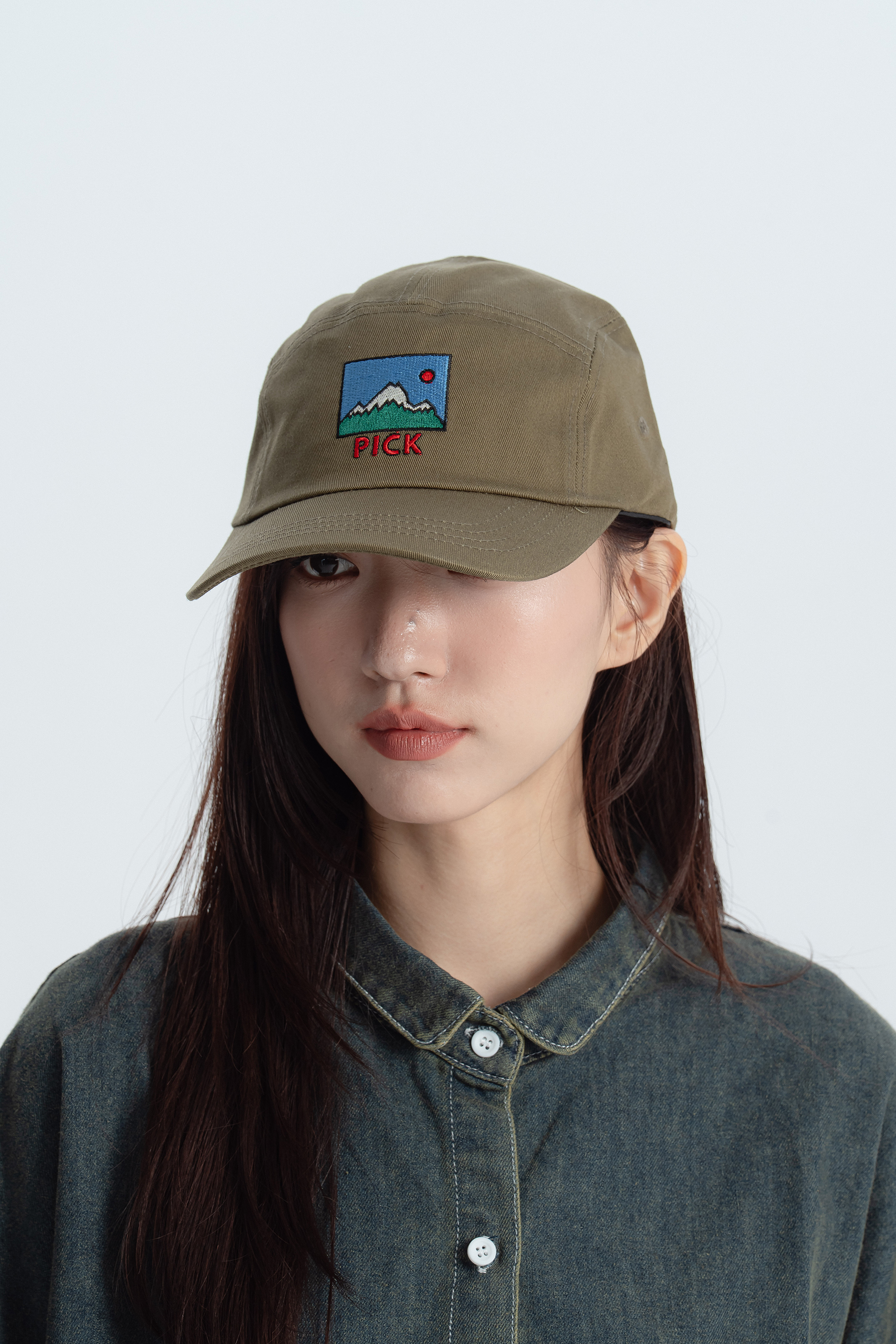 |韓國Korea|PICK刺繡山畫鴨舌帽 4色