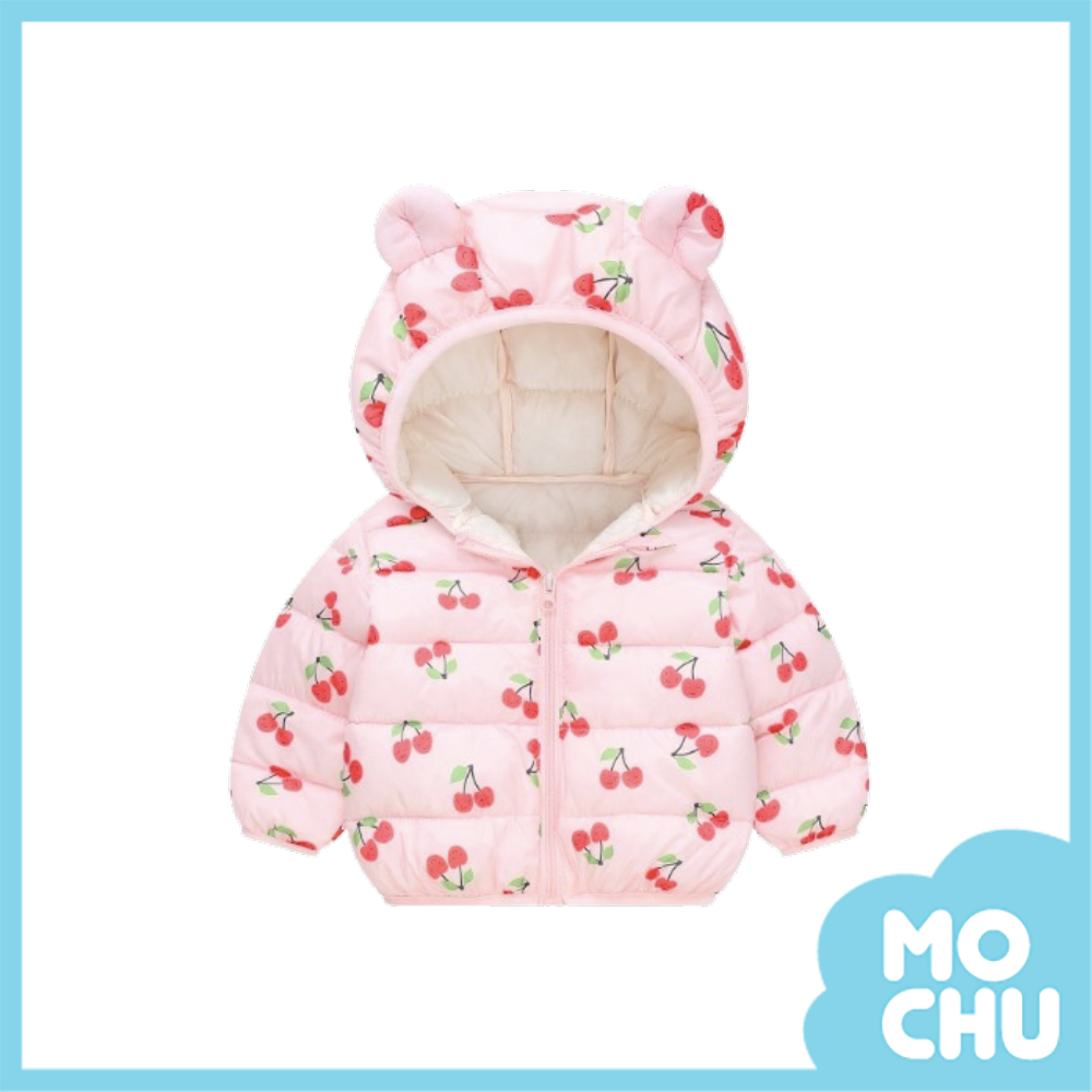 滿版小櫻桃連帽羽絨外套