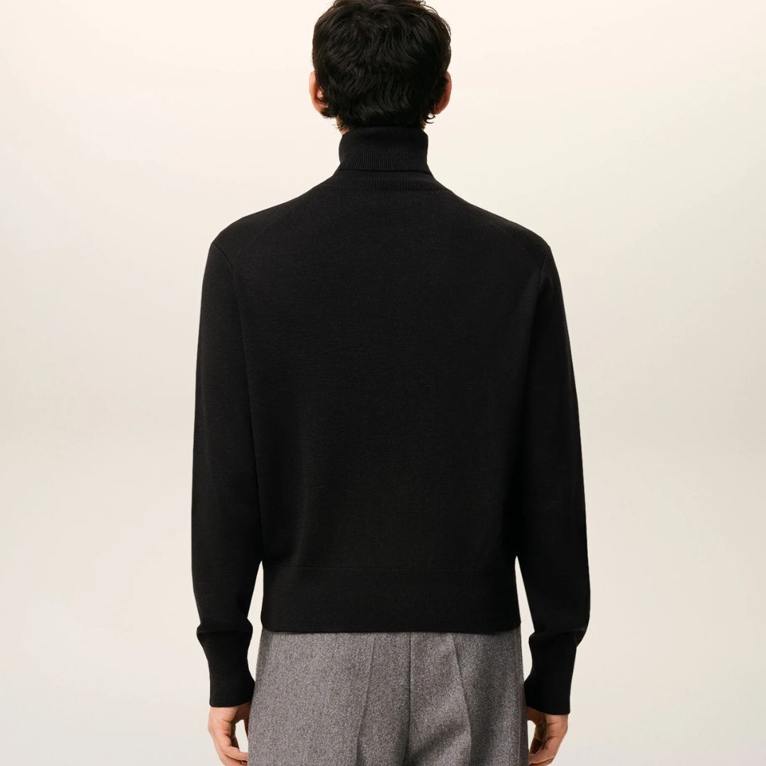 1LN0902-085 AMI De Coeur Turtle Neck Sweater Navy/Red #HKS827.001.414 (C-BR-E)