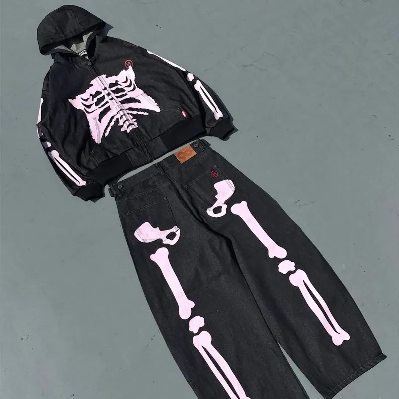 2025AW 9090 Bone Rigid Denim Zip Hoodie 骨頭丹寧拉鍊連帽外套