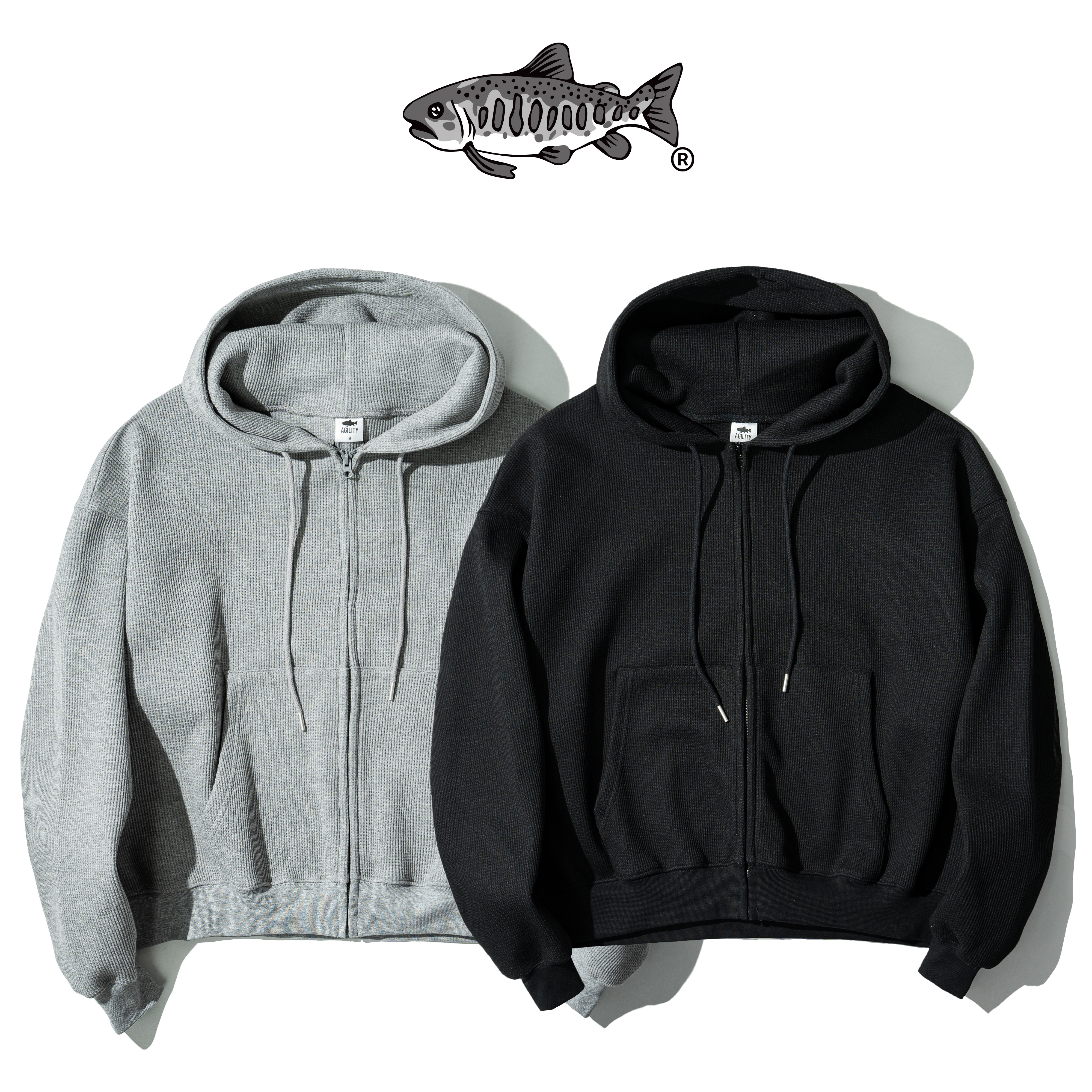 AGILITY Boxy Waffle Zip Hoodie 寬短版型 華夫格連帽外套 [WZ3]