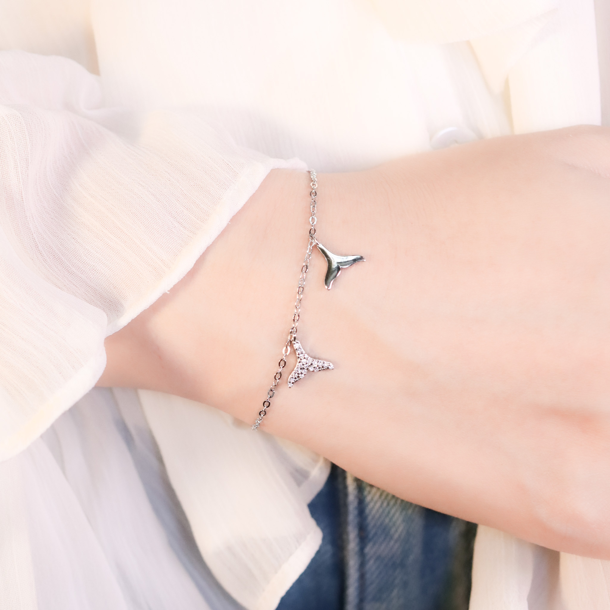 | 925純銀・白金 | 勇氣成雙手鏈 | BR1418 |