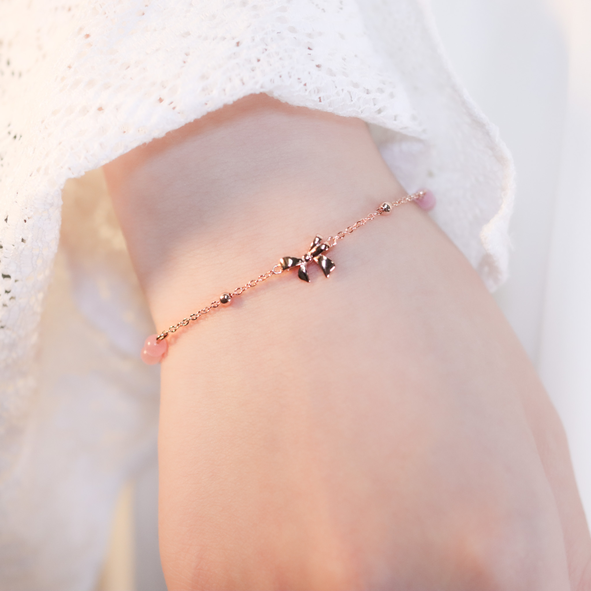 | 925純銀・白金・ 玫瑰金 | 漫粉許願結手鏈(銀/玫瑰金) | BR1415 |