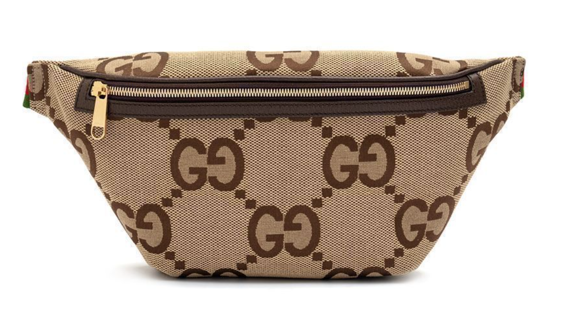 [E] GUCCI BEIGE JUMBO GG BELT BAG , 696031UKMDG-2570 (EGC96)