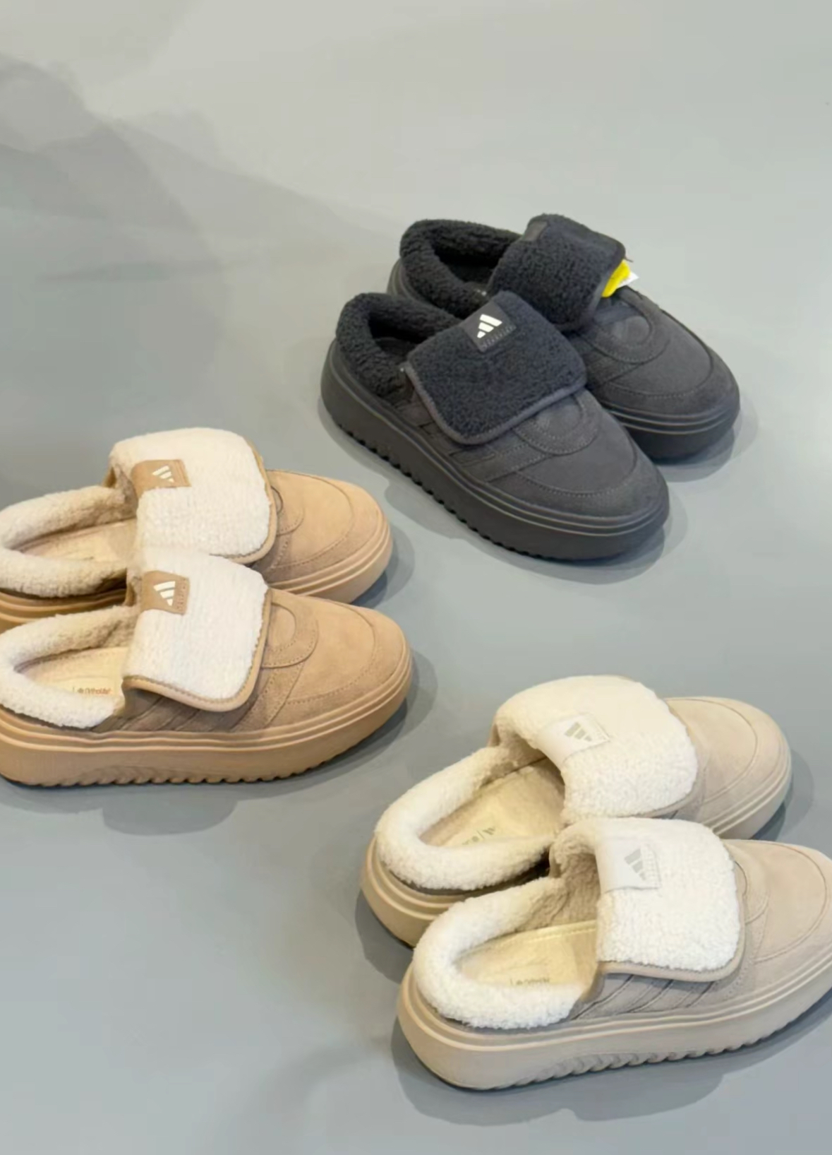 Adidas Grand Court Mule 麵包半拖鞋 毛絨 麂皮 增高 奶油色 卡其色 碳黑色/預購