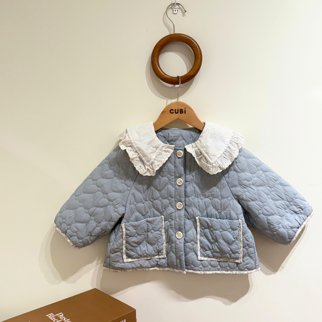 25秋 加絨蕾絲領外套