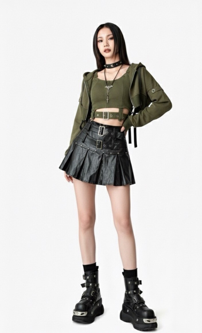 造型背心+短款連帽外套