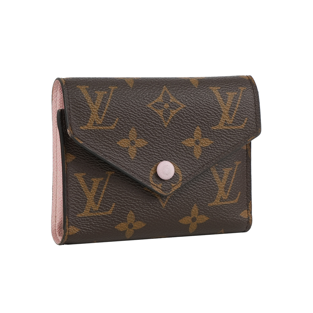 【Louis Vuitton】Monogram VICTORINE三折短夾(粉色)