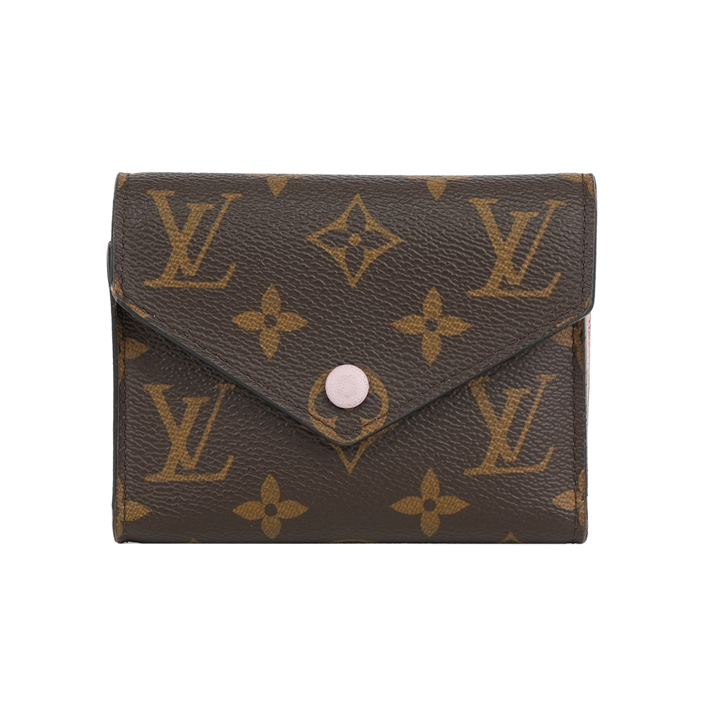 【Louis Vuitton】Monogram VICTORINE三折短夾(粉色)