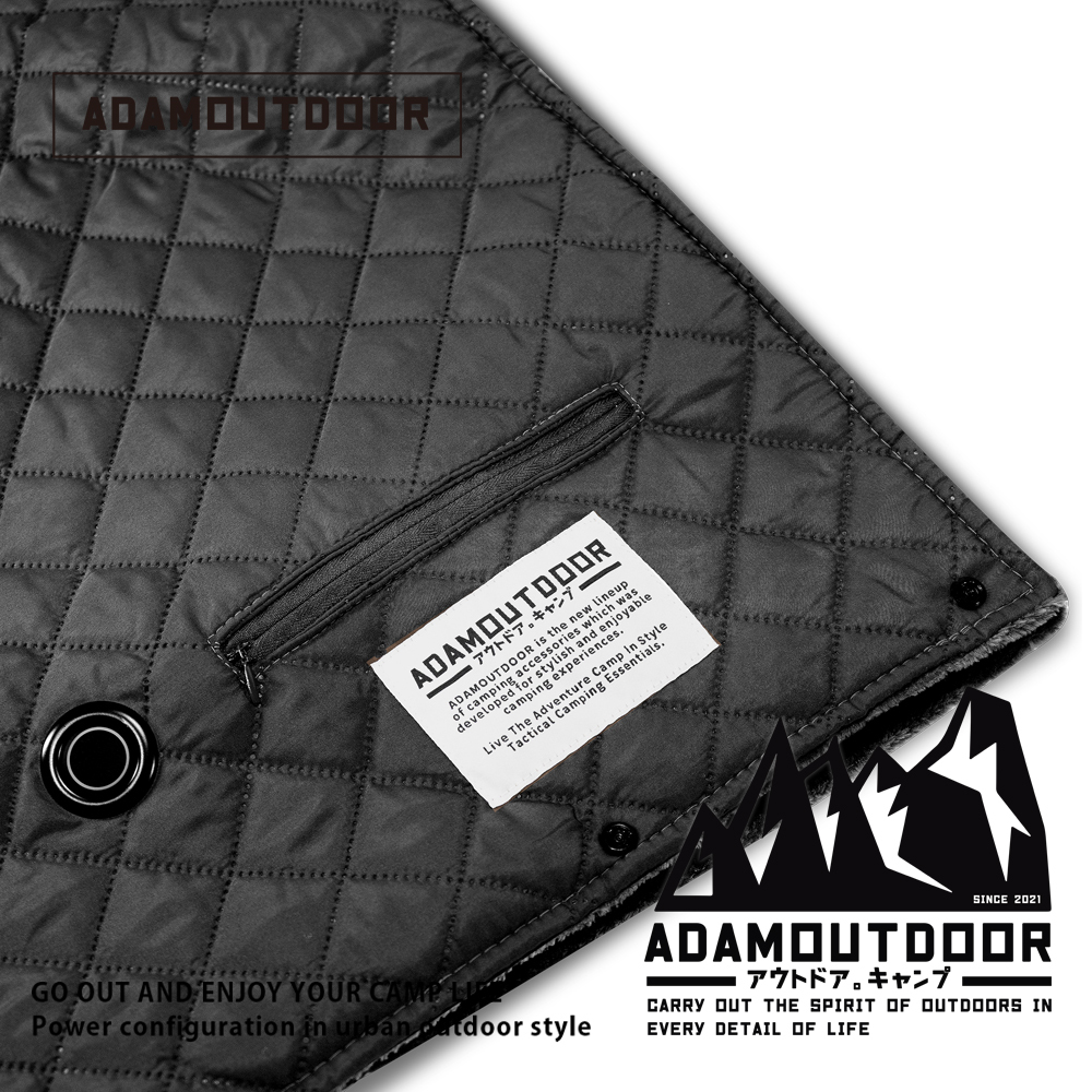 ADAMOUTDOOR｜ USB急速加熱暖心毯 (曜石黑) 隨身電毯、USB電毯【經銷商有現貨】