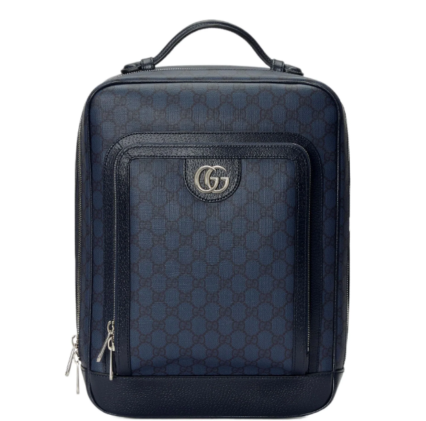 [E] GUCCI BLUE BLACK MINI GG CANVAS MEDIUM BACKPACK, 745718FACCQ-8443 (EGC100)