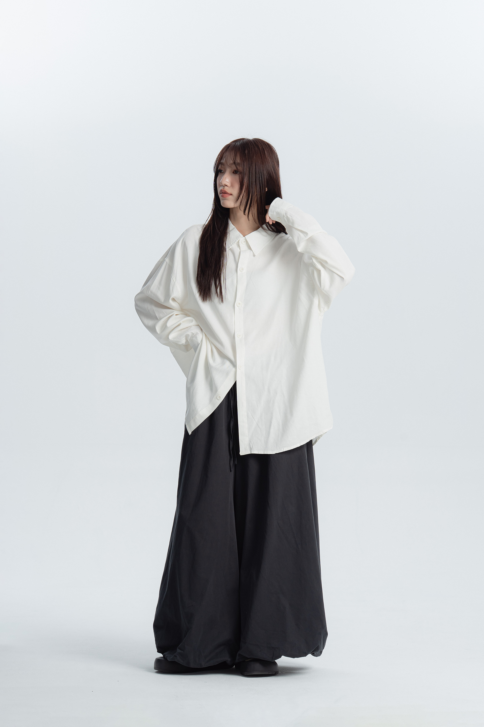 基本款飄逸素面長袖襯衫 5色