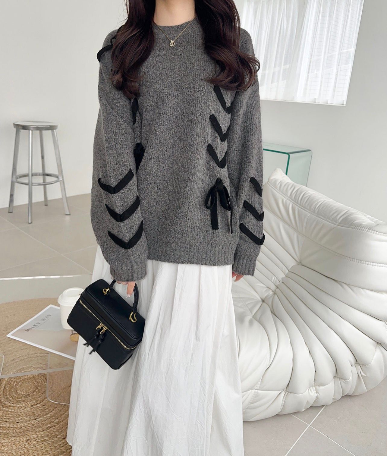 【預購】JN100202 mily bilet 女裝蝴蝶結針織上衣