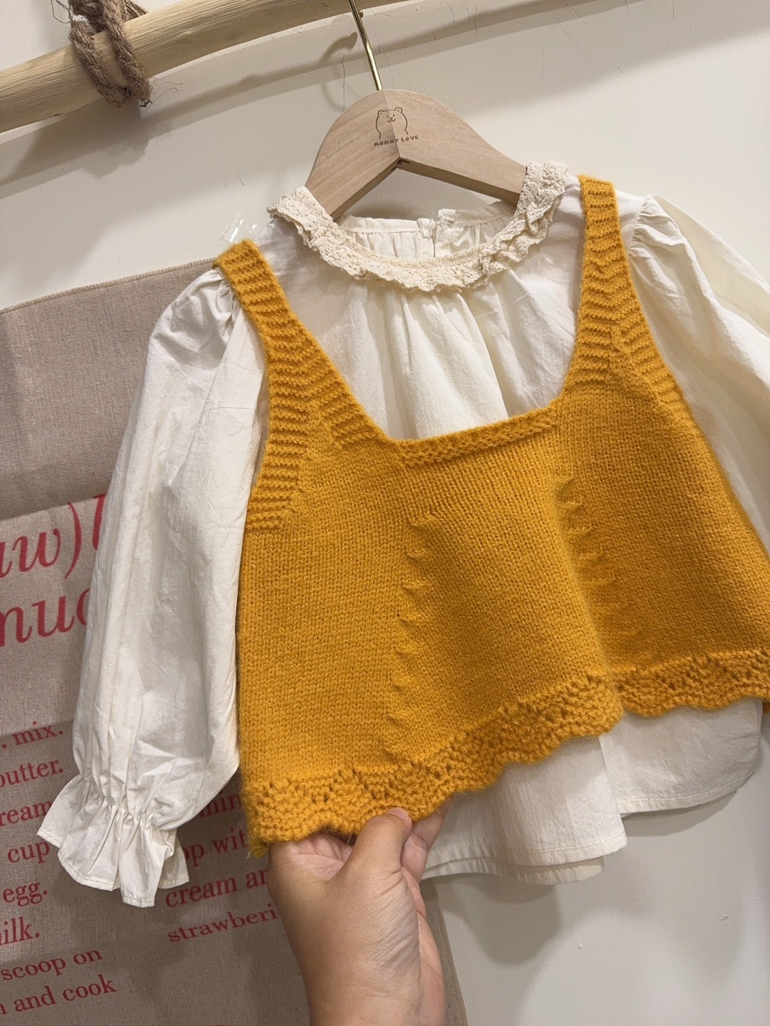 9555黃色針織兩件式上衣c36