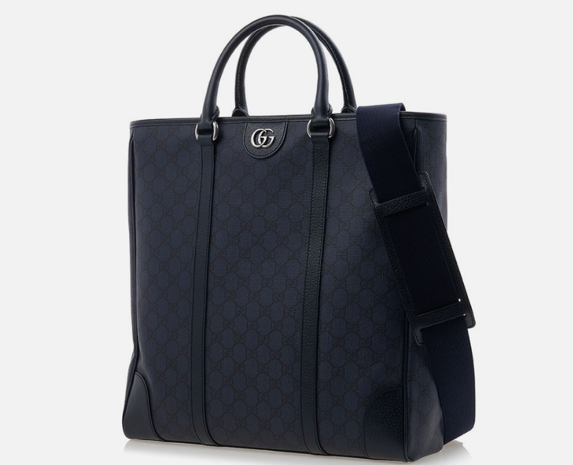 [E] GUCCI BLUE MEN'S OPHIDIA MEDIUM TOTE BAG, 763316FACJY-8441 (EGC101)