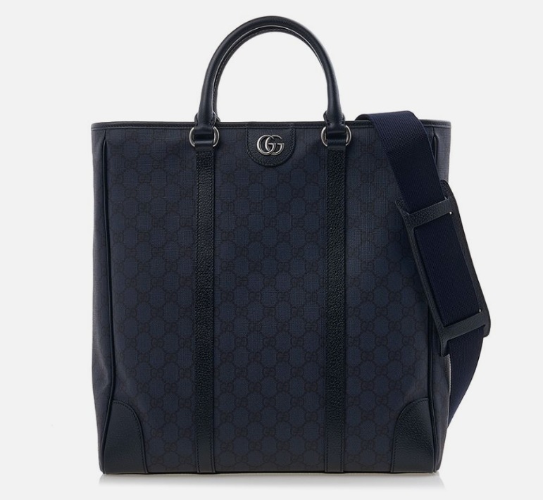 [E] GUCCI BLUE MEN'S OPHIDIA MEDIUM TOTE BAG, 763316FACJY-8441 (EGC101)