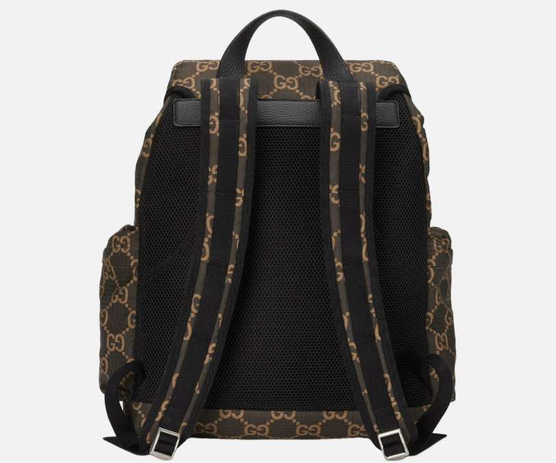 [E] GUCCI EBONY/BEIGE GG RIPSTOP BACKPACK, 767923FACPL-9443 (EGC102)