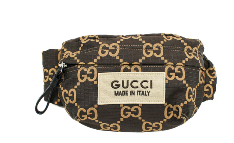 [E] GUCCI BROWN GG RIPSTOP NYLON BELT BAG , 767934FACPM-9441 (EGC103)