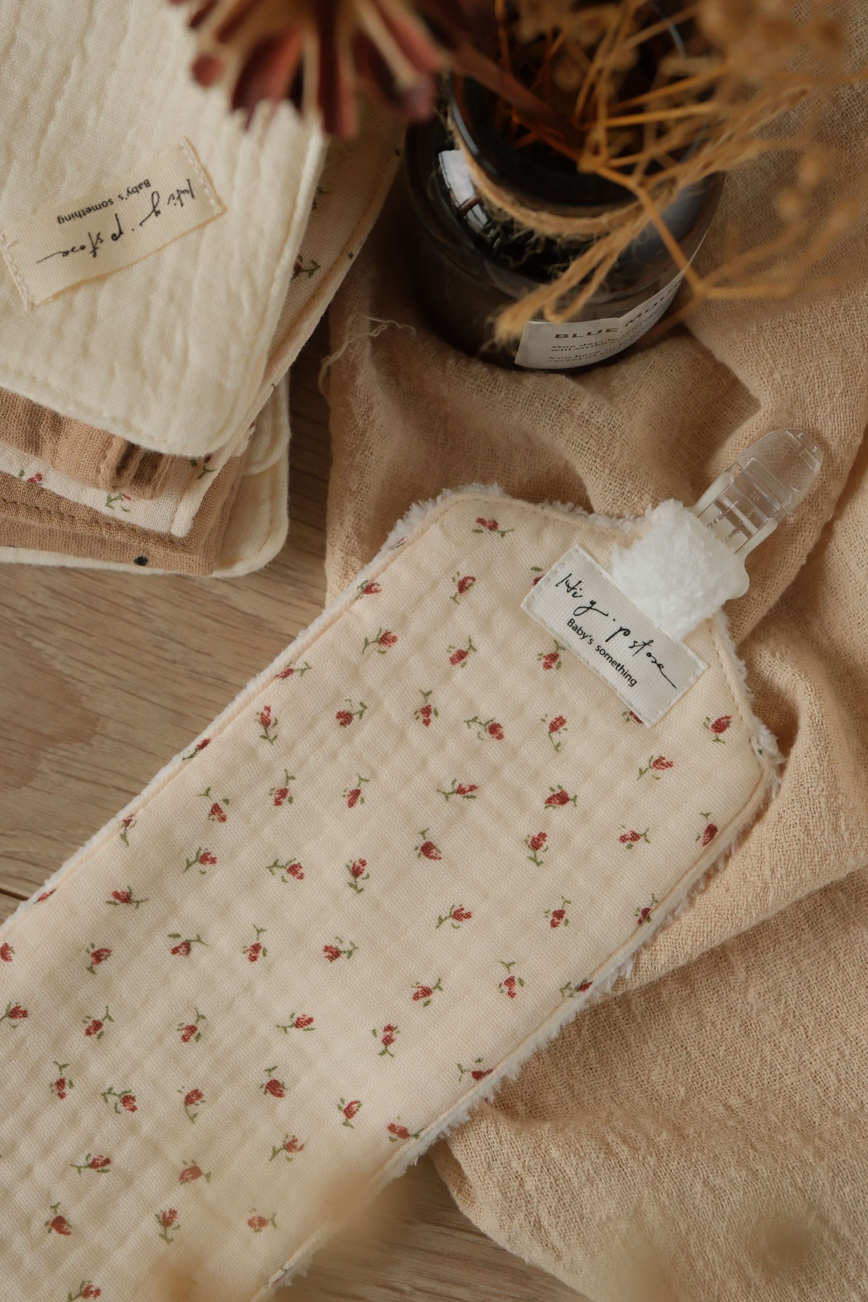 Hi Y.P store-手作手帕夾-粉嫩碎花