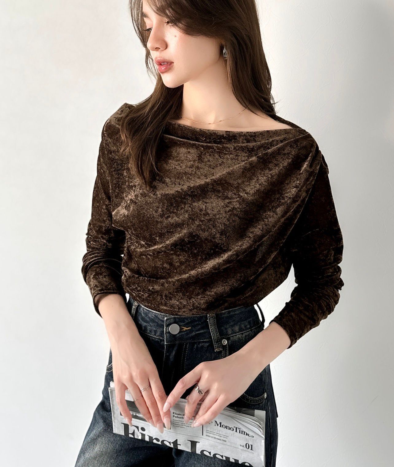 【預購】JN100204 mily bilet 女裝單肩垂墜上衣