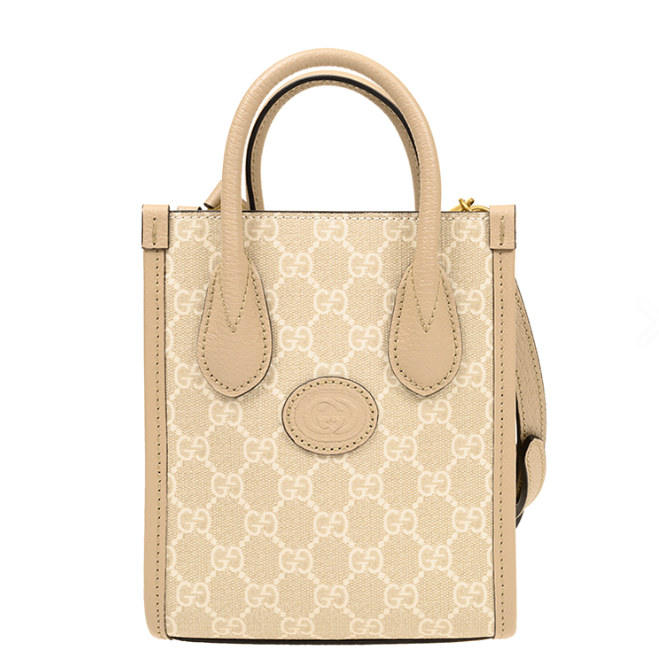 [E] GUCCI LIGHT BROWN JUMBO GG MINI TOTE BAGS, 671623UULBT-9683 (EGC107)