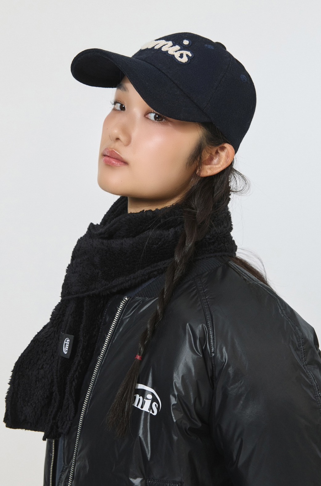 韓國 EMIS 經典LOGO刺繡 毛呢 棒球帽