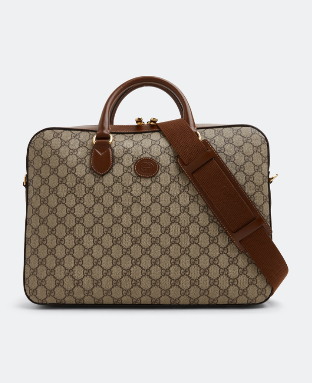 [E] GUCCI BEIGE FABRIC INTERLOCKING G BUSINESS CASE, 67414092THG-8563 (EGC108)