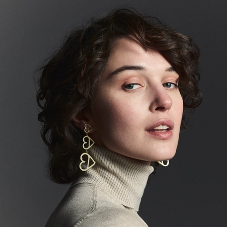 1BU0407-065 [BANGLEUP] B.Heart Earrings Sandy White #BUP20-BHT-OPD03 (EU)