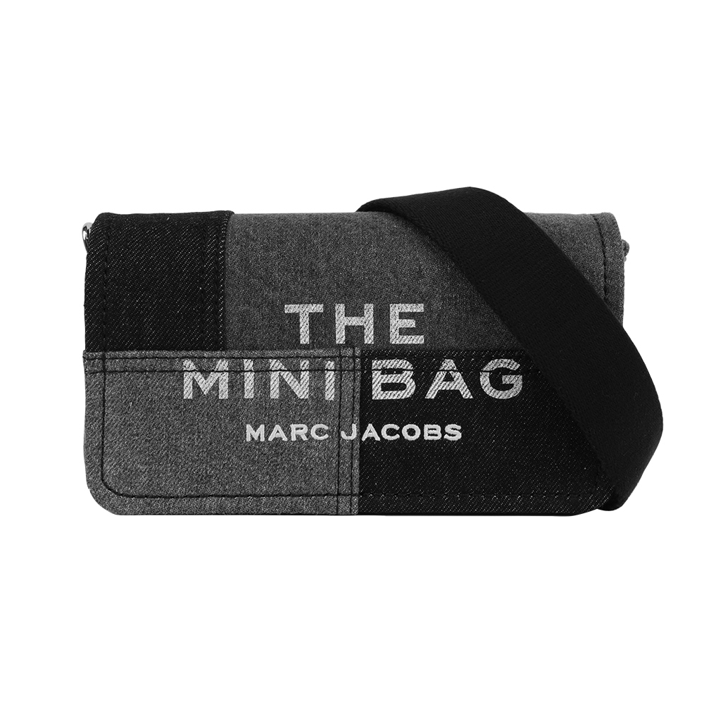 【Marc Jacobs】The Denim 棉質牛仔迷你翻蓋包(黑色)