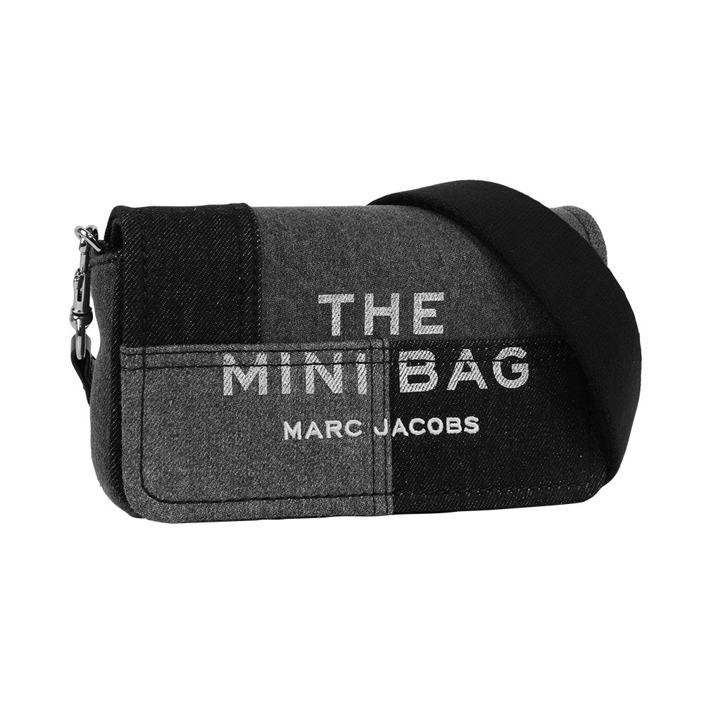【Marc Jacobs】The Denim 棉質牛仔迷你翻蓋包(黑色)