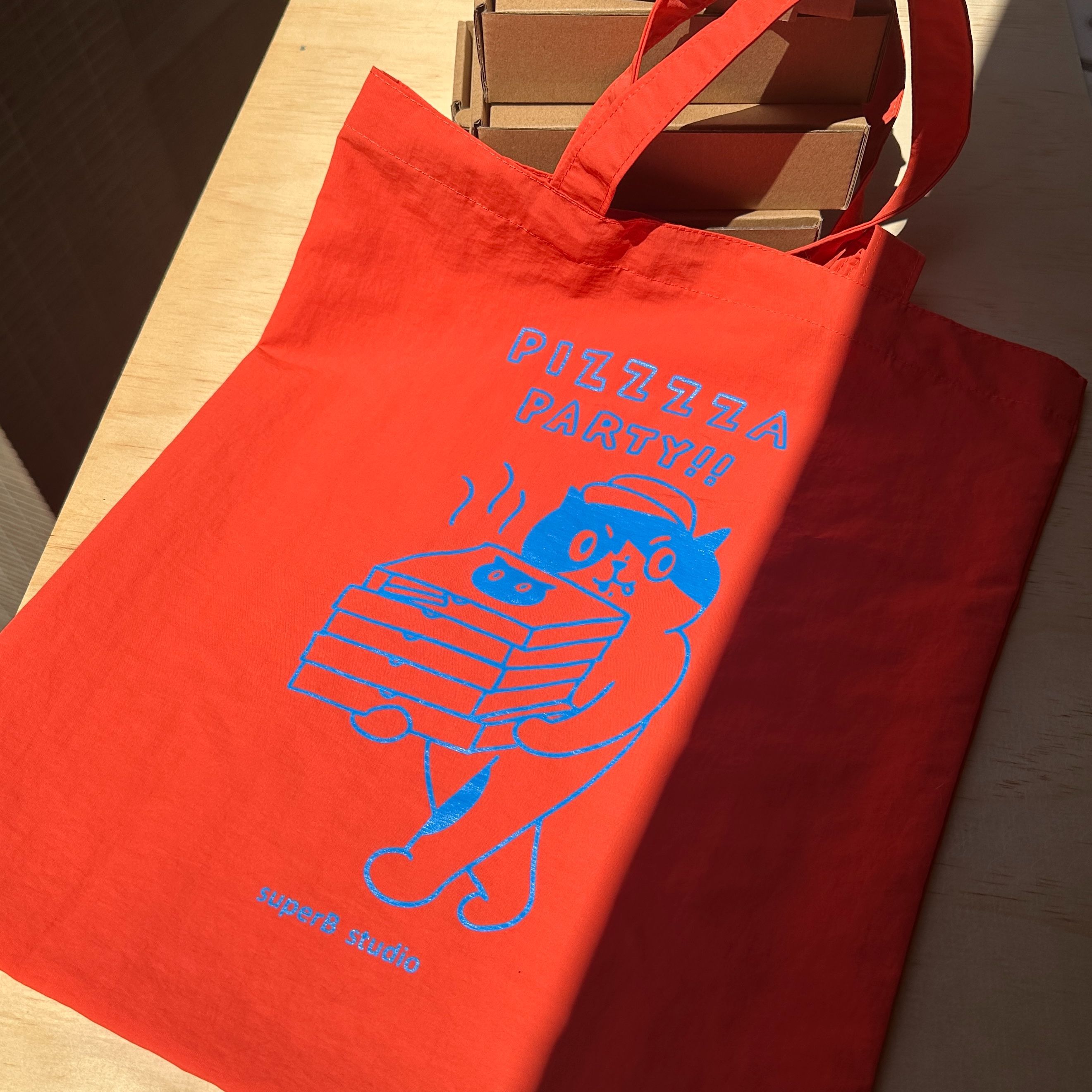 PIZZZZA PARTY totebag 貓咪購物袋 ｜superB studio