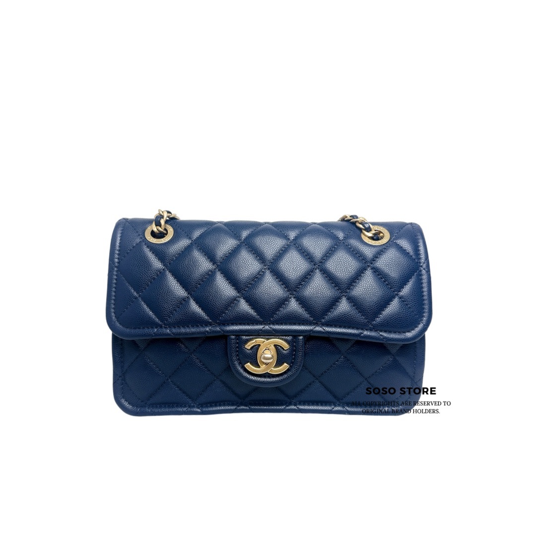 Chanel Sweet Classic Flap Bag - Navy / Ghw