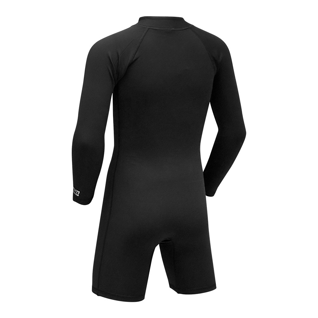 1mm 兒童抗水抓毛游泳保暖連身衣 - 黑