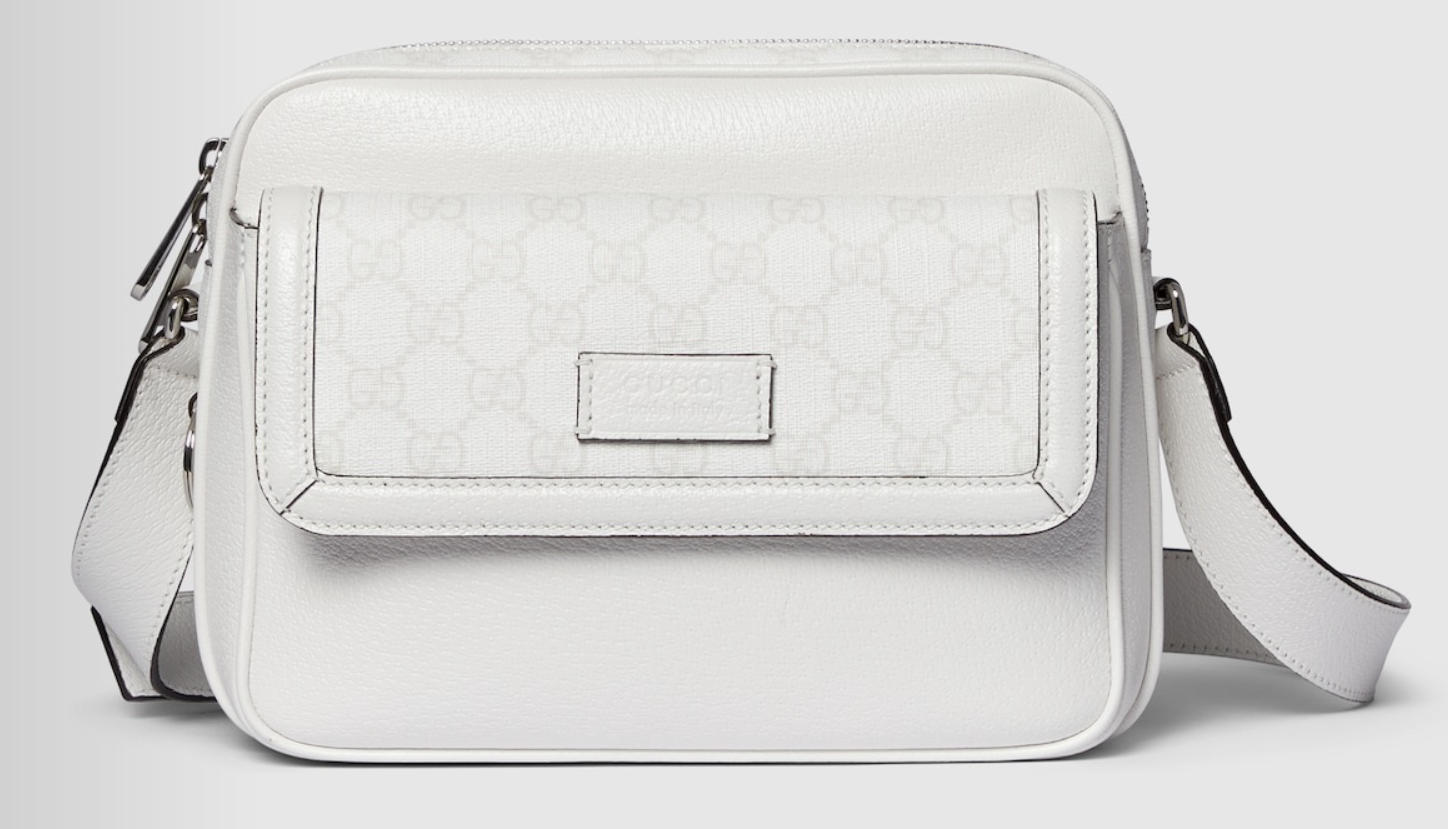 [E] GUCCI WHITE GG CROSSBODY BAG, 795464FACU5-9047 (EGC112)