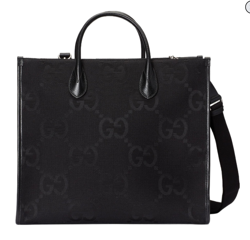 [E] GUCCI BLACK JUMBO GG CANVAS TOTE BAG, 678839FABRP-1000 (EGC113)
