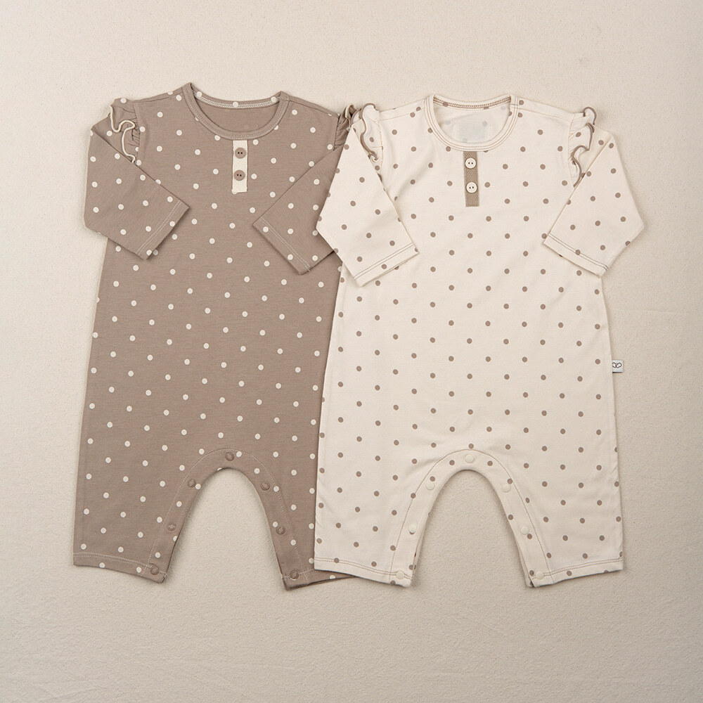 Popo baby連身衣/摺邊