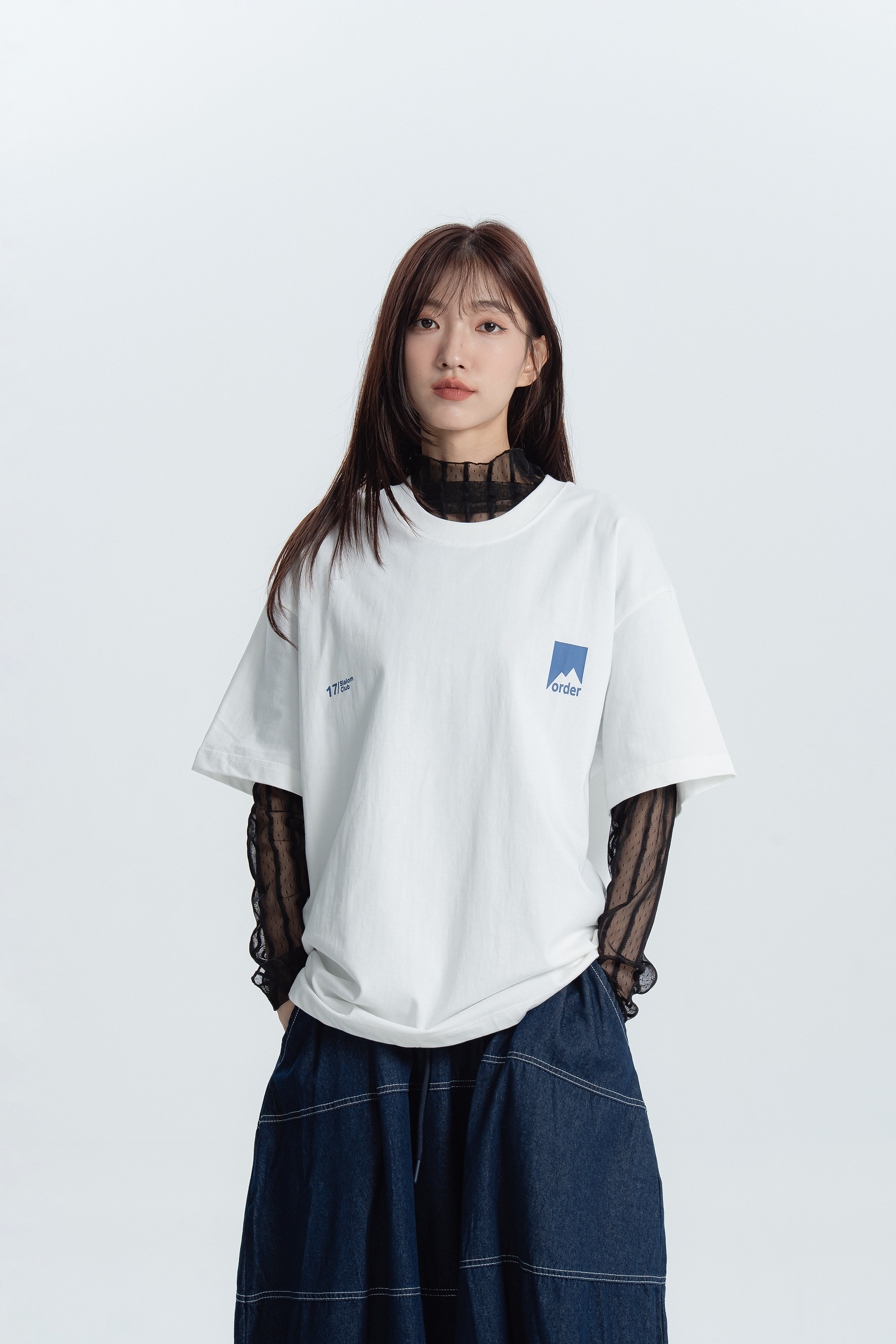 滑雪俱樂部印花短袖t 2色