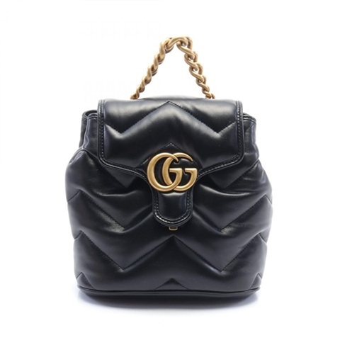 [E] GUCCI BLACK MARMONT MINI RUCKSACK BACKPACK, 777253AAC74-1000 (EGC8)