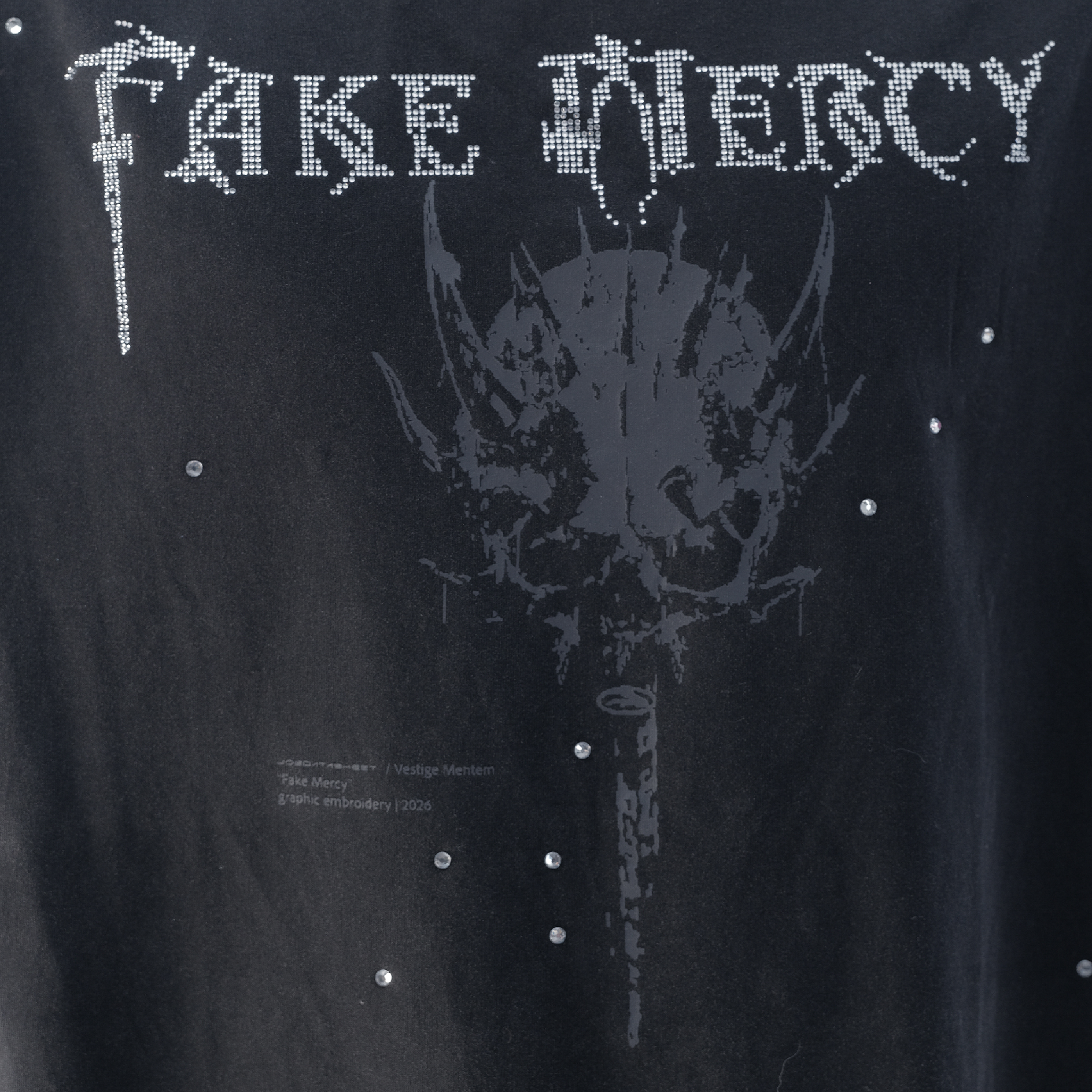 JOBDATASHEET Vintage Rhinestone Washed Short Sleeve Tee [D26]