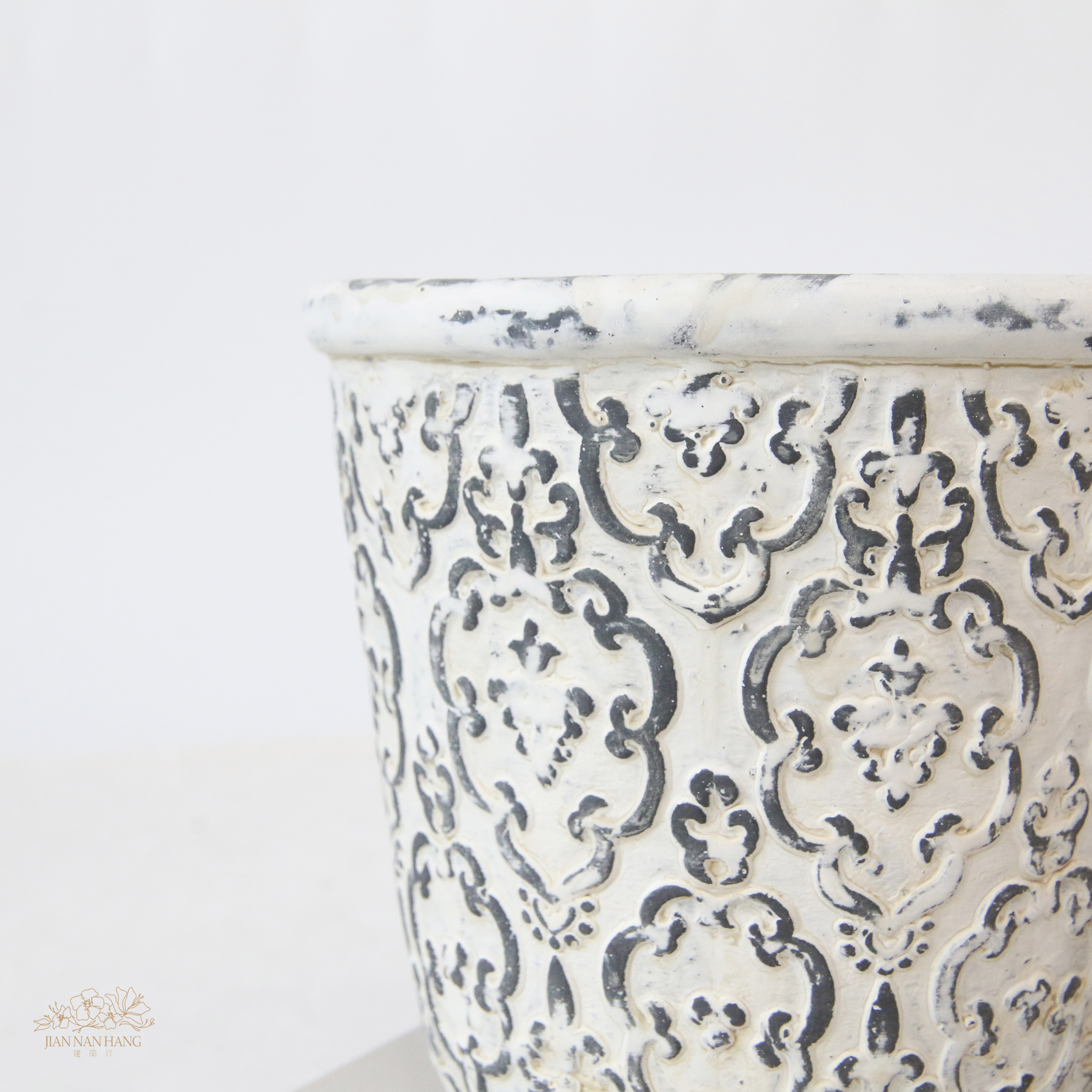 水泥花器 復古雕刻造型