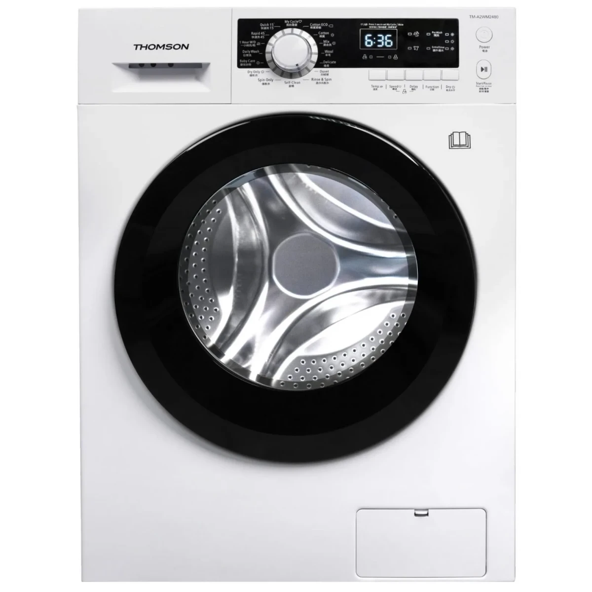 湯笙 Thomson   TM-A2WM2480‧8/6公斤/1400轉‧變頻2合1‧超薄前置式洗衣乾衣機-香港行貨-原廠2年全機保養‧