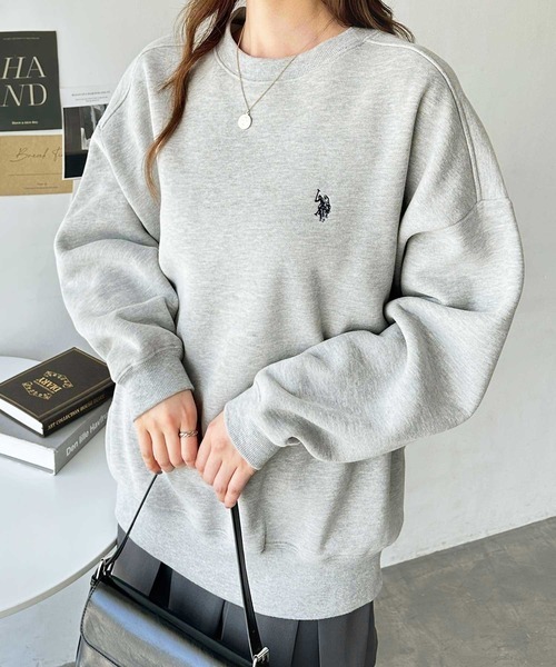 日本🇯🇵連線 U.S. POLO ASSN. 刺繡寬鬆絨面運動衫 拉絨材質 刺繡 寬鬆 長袖 簡約 運動風 Oversized 5色(任買兩件711免運)/預購