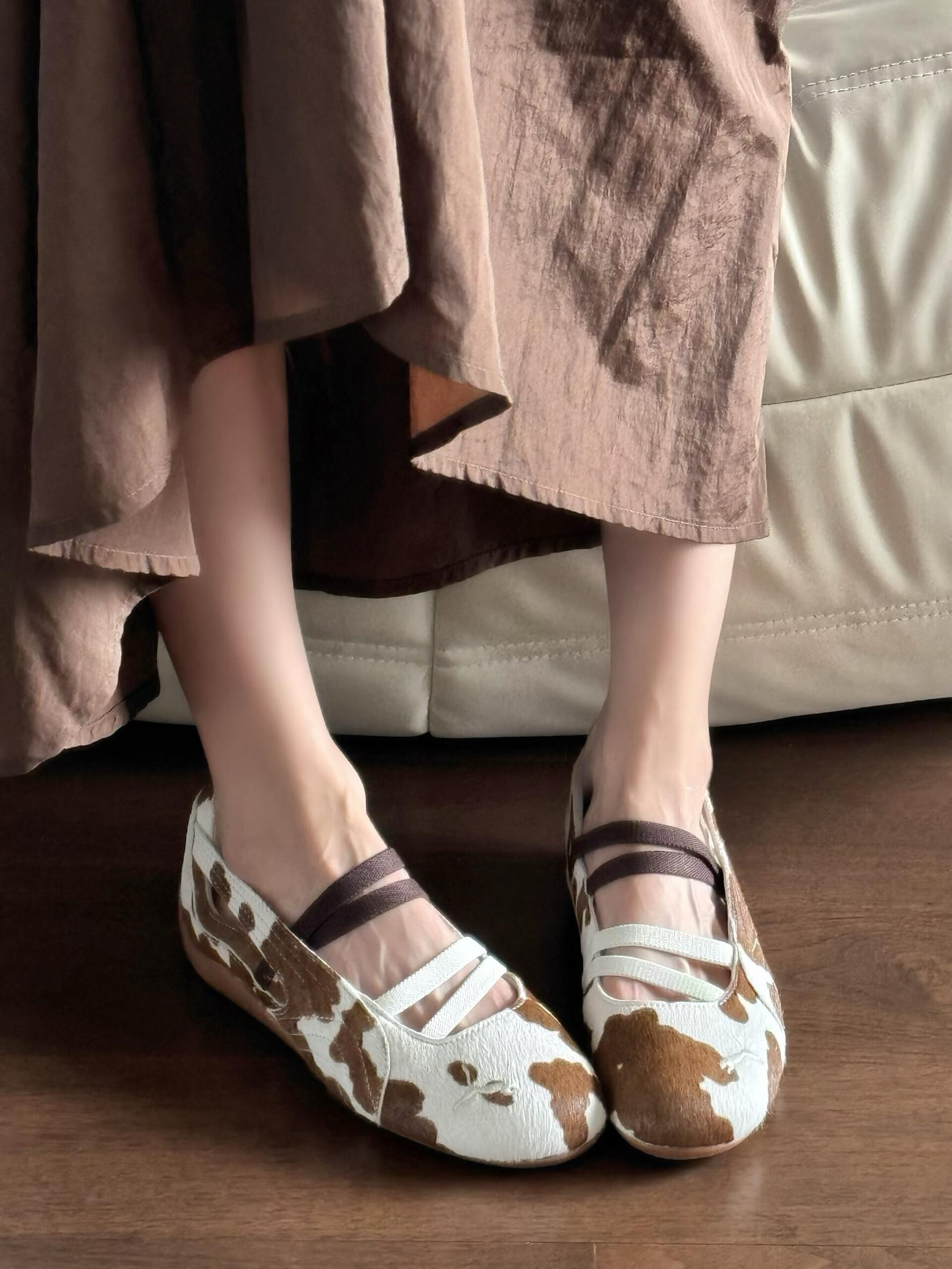 PUMA Speedcat ballet 乳牛紋 白棕色 馬毛 復古 瑪莉珍鞋 芭蕾舞鞋 賽車鞋 薄底鞋 女款