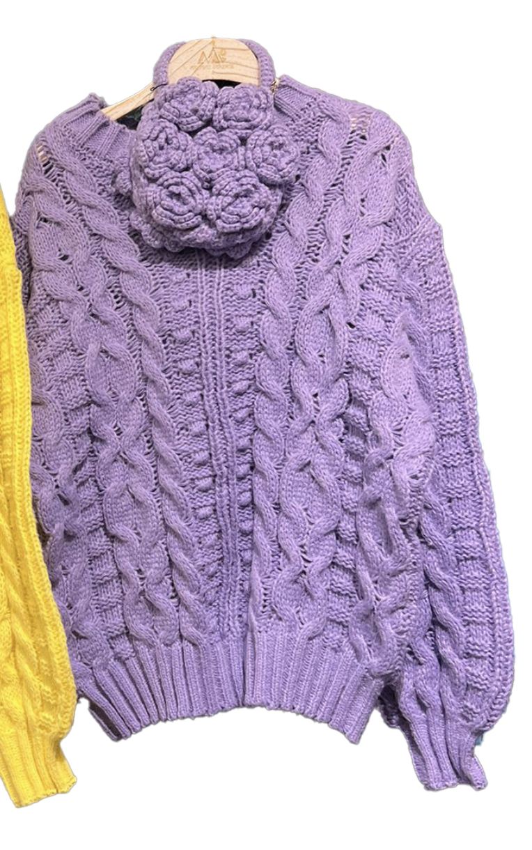 [訂貨] *需約10天到貨*] Macrame 毛衣 & 袋 套裝 KOR0215 - (1002live) F047A - 黃色 / F048A - 紫色