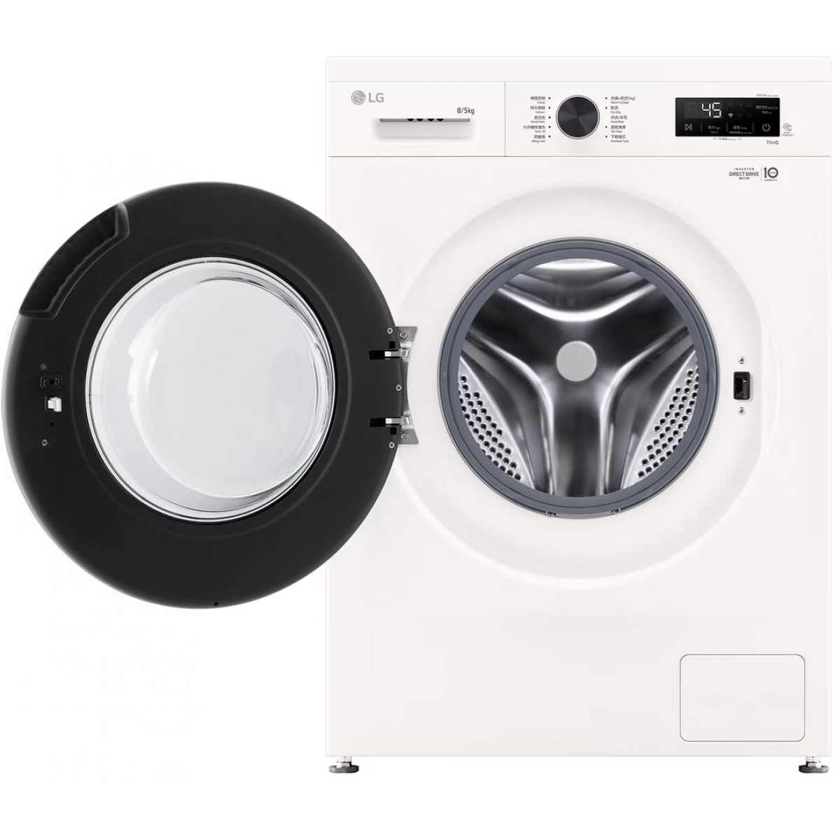 樂金 LG     FVBA80GW4G(可飛頂)‧8/5公斤/1400轉‧變頻蒸氣2合1‧前置式洗衣乾衣機-香港行貨-原廠2年全機及10年摩打保養‧