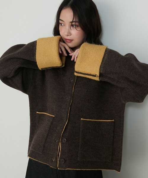 日本🇯🇵連線 Forksy 撞色針織開襟衫 外套 開襟衫 排釦外套 外搭 長袖 毛衣衫針織 夾克 4色(任買兩件711免運)/預購