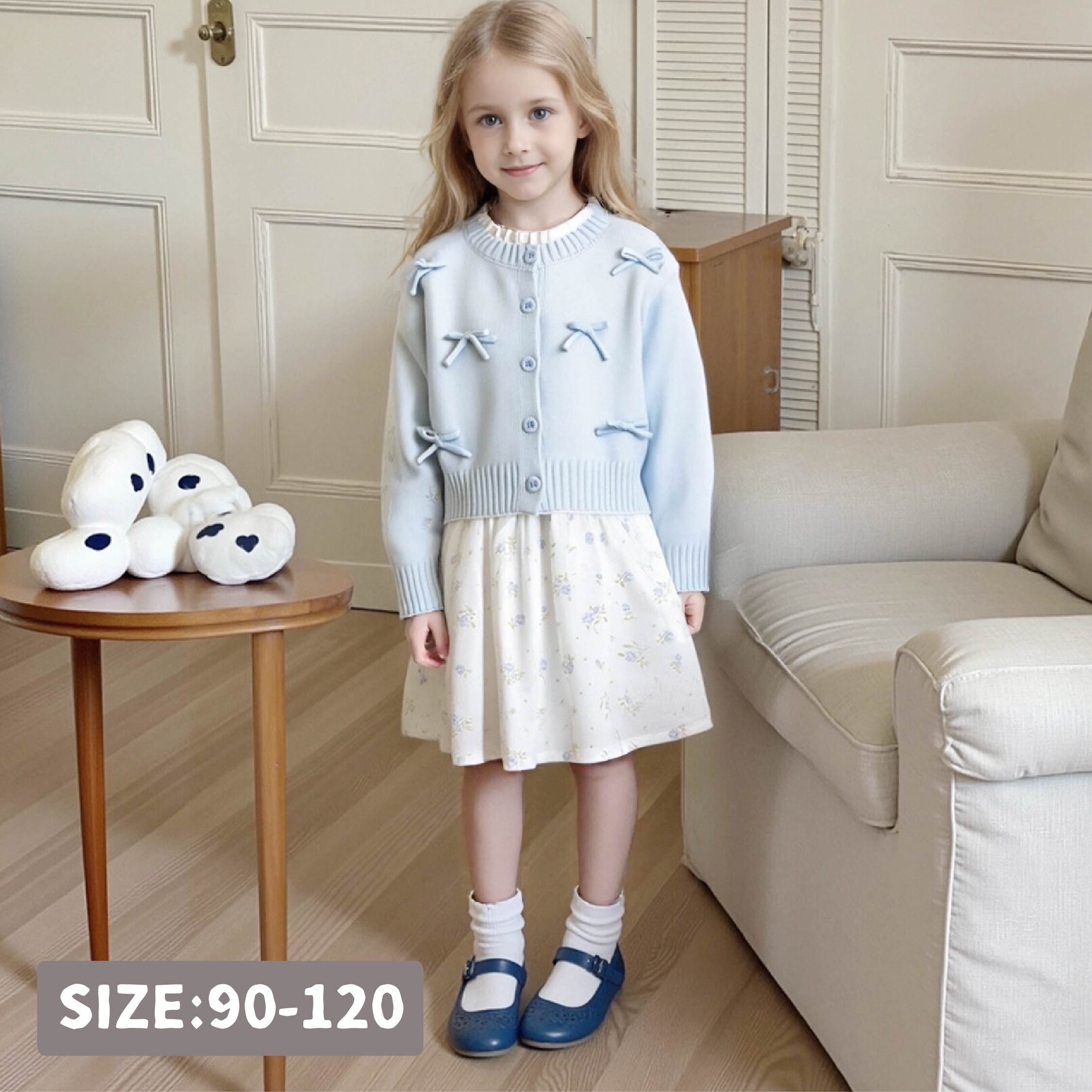 【H55474】典雅復古碎花二件式套裝/洋裝